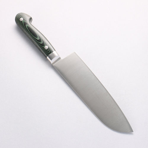 Sakai Takayuki Grand Chef Grand Chef Swedish Steel-stn Santoku 180mm Green Micarta Handle - Japannywholesale