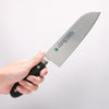 Sakai Takayuki Grand Chef Grand Chef Swedish Steel-stn Santoku 180mm Green Micarta Handle - Japannywholesale