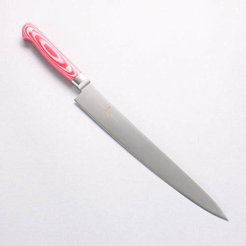 Sakai Takayuki Grand Chef Grand Chef Swedish Steel-stn Sujihiki 240mm Red Micarta Handle - Japannywholesale