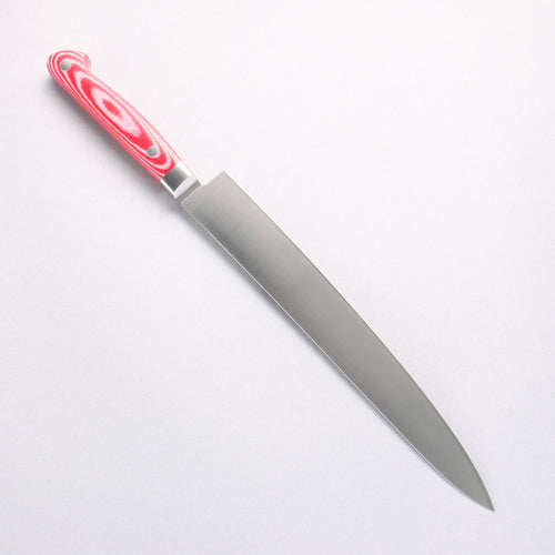 Sakai Takayuki Grand Chef Grand Chef Swedish Steel-stn Sujihiki 240mm Red Micarta Handle - Japannywholesale