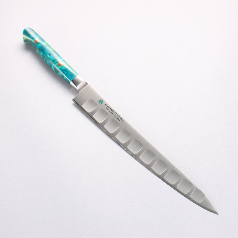 Sakai Takayuki Grand Chef SP Uddeholm Swedish stain-resistant steel Sujihiki Salmon 240mm SP Type III (Jungle) Handle - Japannywholesale