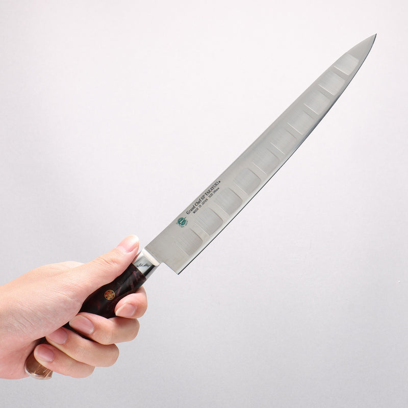Sakai Takayuki Grand Chef SP Uddeholm Swedish stain-resistant steel Sujihiki Salmon 240mm SP Type III (Volcano) Handle - Japannywholesale