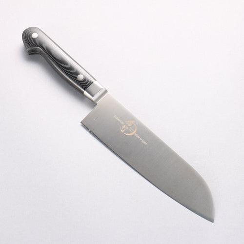 Sakai Takayuki Grand Chef Grand Chef Swedish Steel-stn Santoku 180mm Black Micarta Handle - Japannywholesale