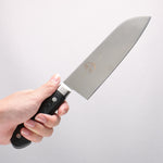Sakai Takayuki Grand Chef Grand Chef Swedish Steel-stn Santoku 180mm Black Micarta Handle - Japannywholesale