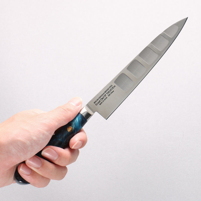 Sakai Takayuki Grand Chef SP Uddeholm Swedish stain-resistant steel Petty-Utility Salmon 150mm SP Type III (Ocean) Handle - Japannywholesale