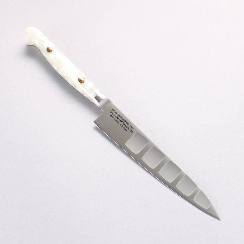 Sakai Takayuki Grand Chef SP Uddeholm Swedish stain-resistant steel Petty-Utility Salmon 150mm SP Type III (Pearl) Handle - Japannywholesale