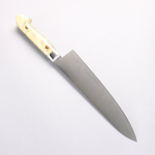 Sakai Takayuki Grand Chef SP Uddeholm Swedish stain-resistant steel Gyuto Salmon 210mm SP Type III (Pearl) Handle - Japannywholesale