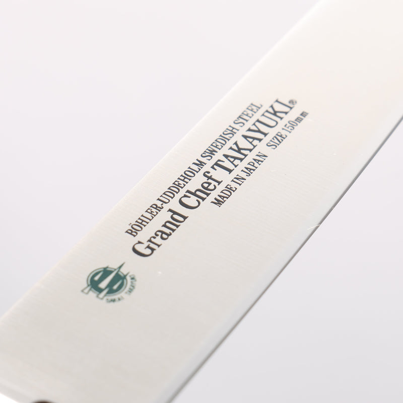 Sakai Takayuki Grand Chef Grand Chef Swedish Steel-stn Petty-Utility 150mm Red Micarta Handle - Japannywholesale