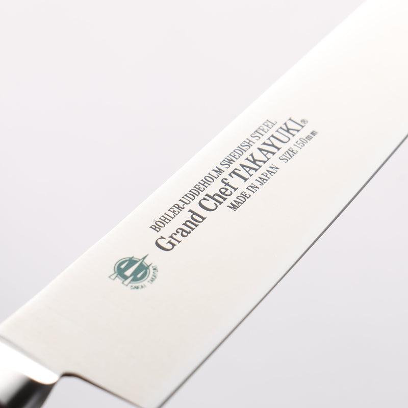 Sakai Takayuki Grand Chef Grand Chef Swedish Steel-stn Petty-Utility 150mm Brown Micarta Handle - Japannywholesale