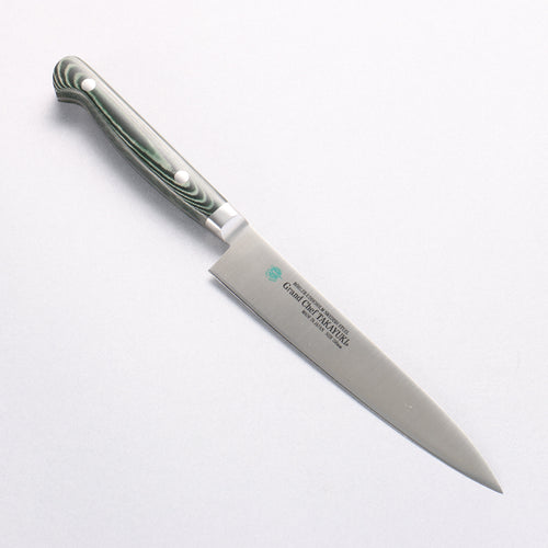 Sakai Takayuki Grand Chef Grand Chef Swedish Steel-stn Petty-Utility 150mm Green Micarta Handle - Japannywholesale