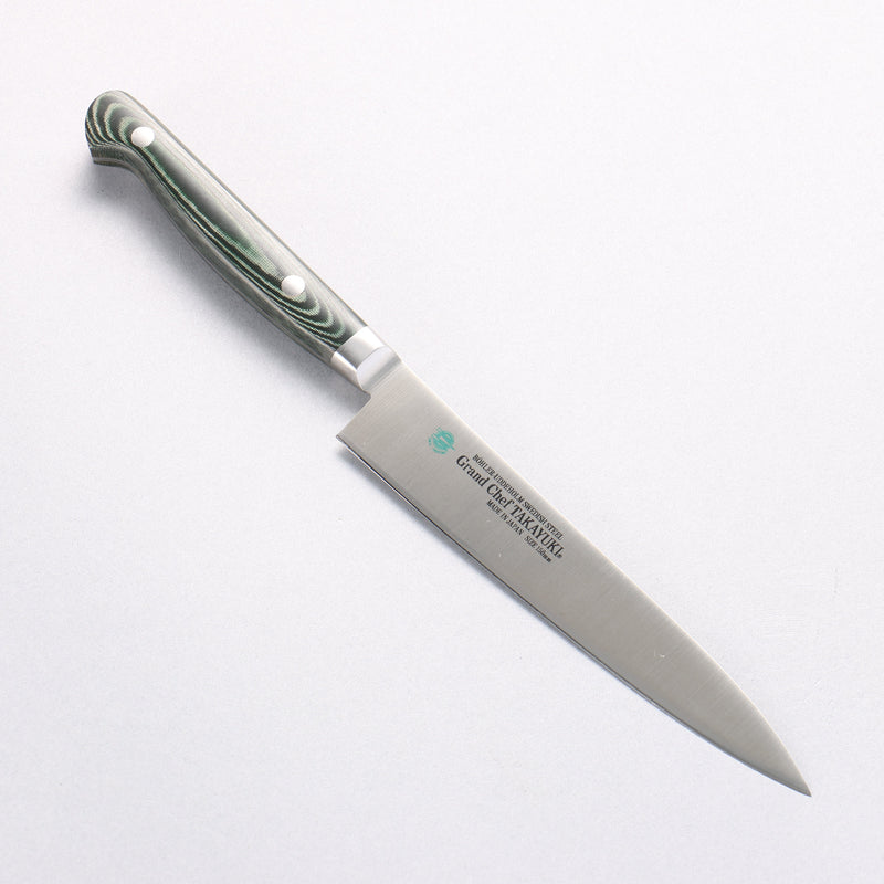 Sakai Takayuki Grand Chef Grand Chef Swedish Steel-stn Petty-Utility 150mm Green Micarta Handle - Japannywholesale