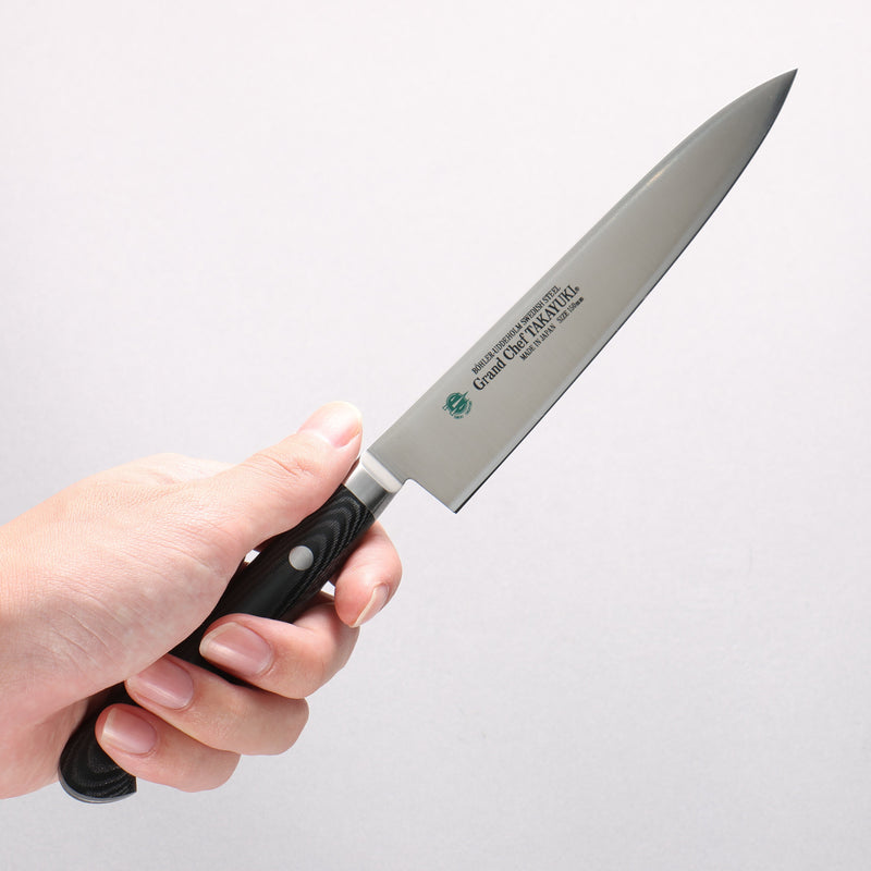 Sakai Takayuki Grand Chef Grand Chef Swedish Steel-stn Petty-Utility 150mm Black Micarta Handle - Japannywholesale