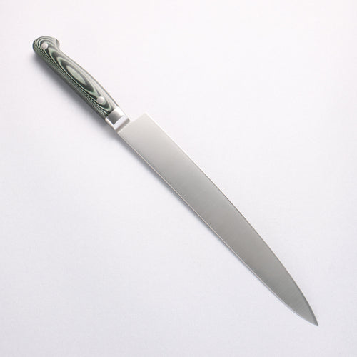 Sakai Takayuki Grand Chef Grand Chef Swedish Steel-stn Sujihiki 240mm Green Micarta Handle - Japannywholesale