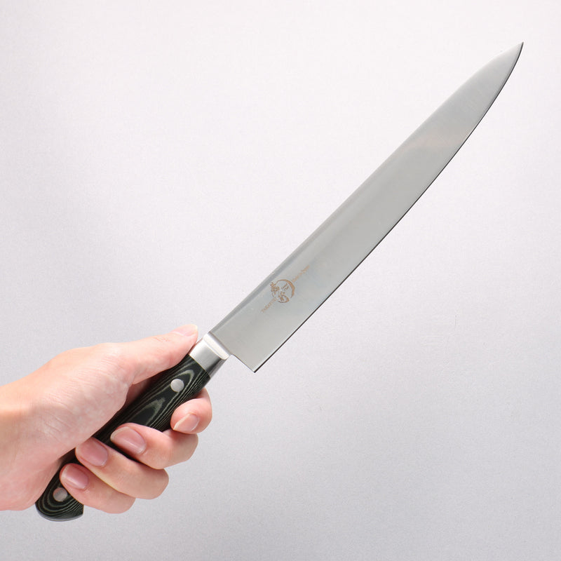 Sakai Takayuki Grand Chef Grand Chef Swedish Steel-stn Sujihiki 240mm Green Micarta Handle - Japannywholesale