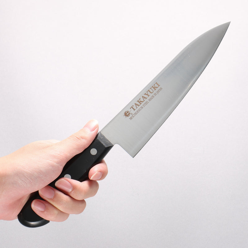 Sakai Takayuki Molybdenum Migaki Finished Gyuto 180mm Black PC(Plastic) Handle - Japannywholesale