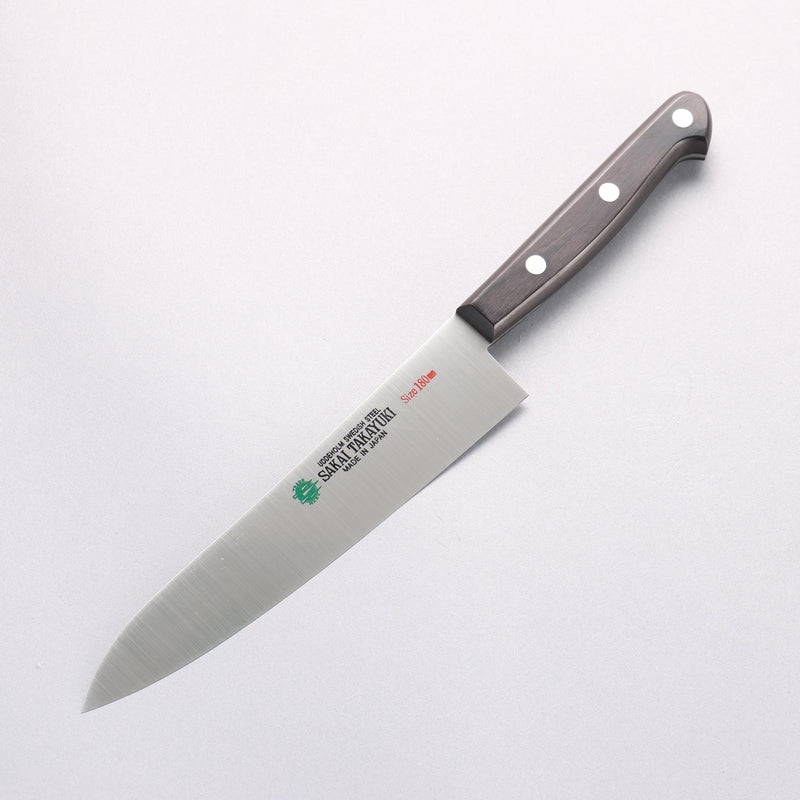 Sakai Takayuki Grand Chef Swedish Steel-stn Gyuto 180mm Black Pakka wood Handle - Japannywholesale