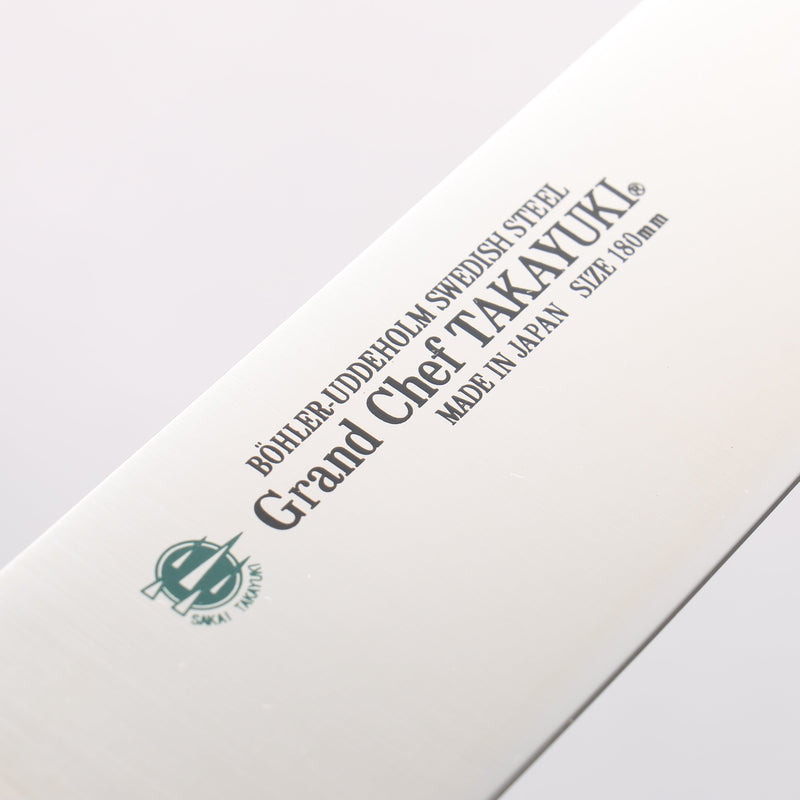 Sakai Takayuki Grand Chef Swedish Steel-stn Santoku 180mm - Japannywholesale