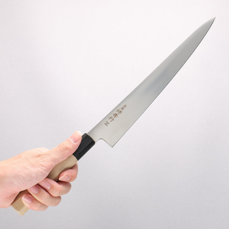 Sakai Takayuki Grand Chef Grand Chef Swedish Steel-stn Sujihiki 240mm Magnolia Handle - Japannywholesale