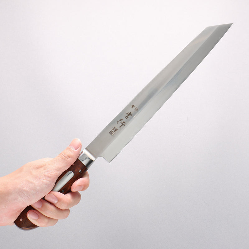 Sakai Takayuki Grand Chef Swedish Steel-stn Kiritsuke Yanagiba 260mm Desert Ironwood(Sugihara model) Handle with Sheath - Japannywholesale