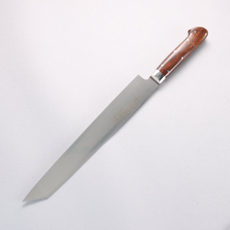 Sakai Takayuki Grand Chef [Left Handed] Swedish Steel-stn Kiritsuke Yanagiba 260mm Desert Ironwood(Sugihara model) Handle with Sheath - Japannywholesale