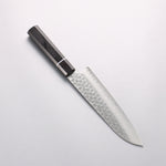 Seisuke VG10 Hammered Damascus Santoku 180mm Black Pakka wood Handle - Japannywholesale