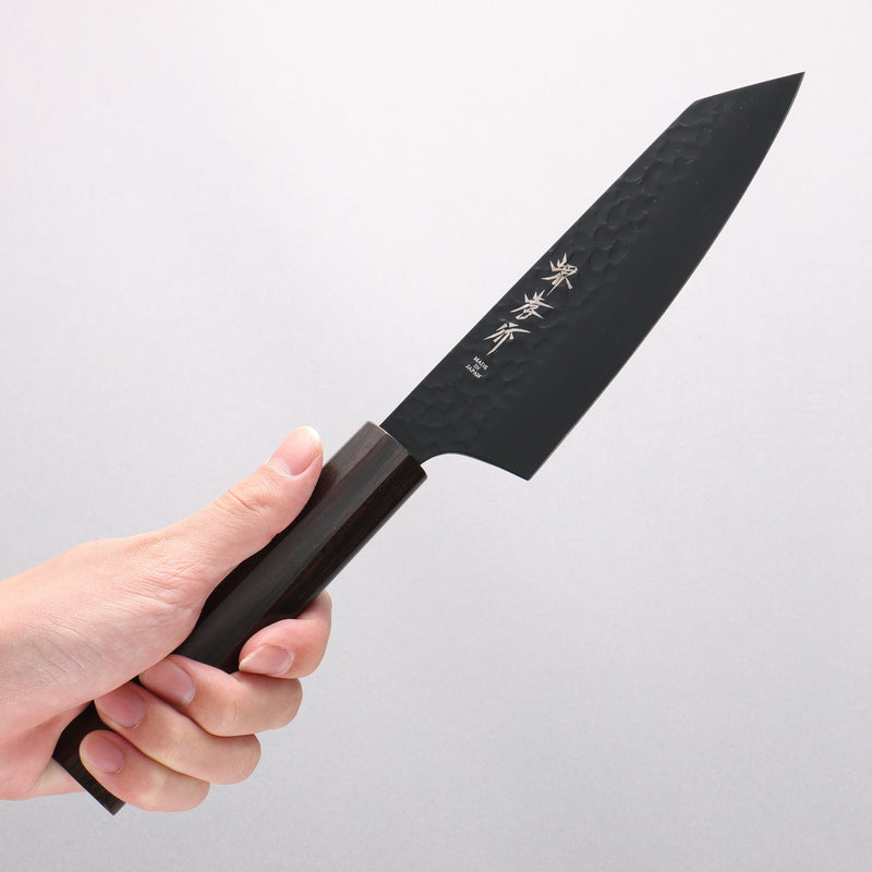 Sakai Takayuki Kurokage VG10 Kiritsuke Santoku 160mm Ebony(6 sided teardrop) Handle - Japannywholesale