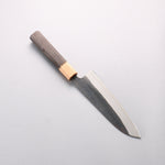 Seisuke Blue Steel No.2 Black Finished Santoku 170mm Burnt Chestnut (ferrule: Cherry Wood) Handle - Japannywholesale