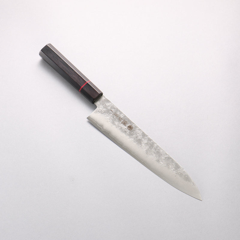 Higuchi Silver Steel No.3 Nashiji Gyuto 210mm Black Pakka wood Handle - Japannywholesale