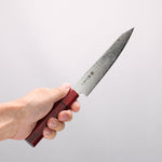 Higuchi SG2 Damascus Migaki Finished Kiritsuke Petty-Utility 150mm Red Pakka wood Handle - Japannywholesale