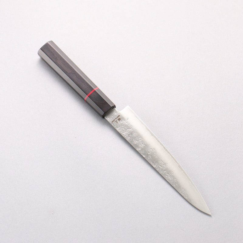 Higuchi Silver Steel No.3 Nashiji Petty-Utility 150mm Black Pakka wood Handle - Japannywholesale