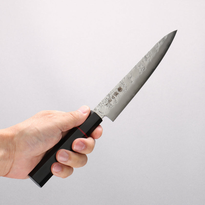 Higuchi Silver Steel No.3 Nashiji Petty-Utility 150mm Black Pakka wood Handle - Japannywholesale