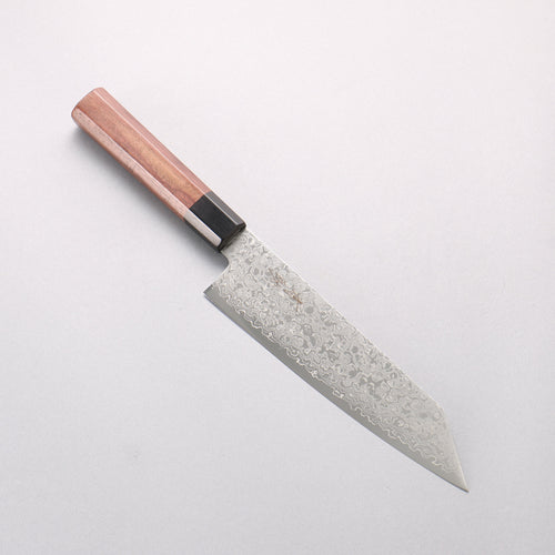 Seisuke VG10 Damascus Migaki Finished Kiritsuke Santoku 180mm Rosewood (Ferrule: Black Pakka Wood) Handle - Japannywholesale