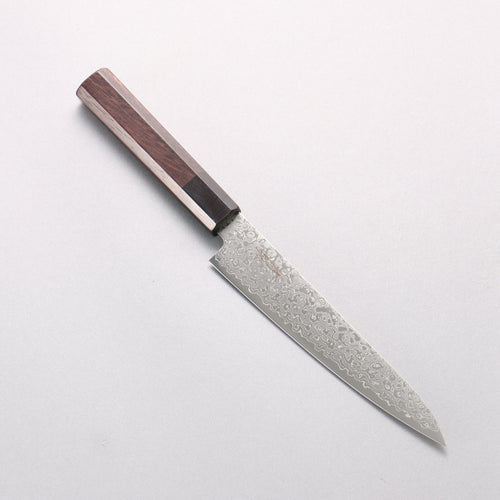 Seisuke VG10 Damascus Migaki Finished Petty-Utility 150mm Rosewood (Ferrule: Black Pakka Wood) Handle - Japannywholesale