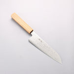 Seisuke ZA-18 Damascus Migaki Finished Santoku 180mm White Oak Handle - Japannywholesale