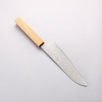 Seisuke ZA-18 Damascus Migaki Finished Santoku 180mm White Oak Handle - Japannywholesale