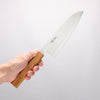 Seisuke ZA-18 Damascus Migaki Finished Santoku 180mm White Oak Handle - Japannywholesale