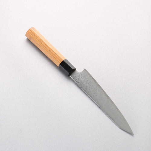 Seisuke VG10 Damascus Kiritsuke Petty-Utility 120mm Teak (ferrule: Black Plastic) Handle - Japannywholesale