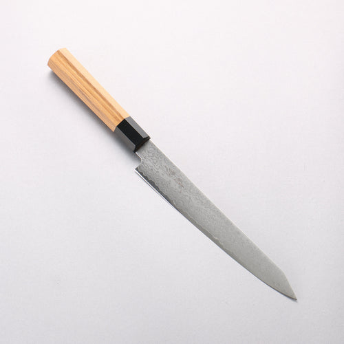 Seisuke VG10 Damascus Kiritsuke Petty-Utility 180mm Teak (ferrule: Black Plastic) Handle - Japannywholesale