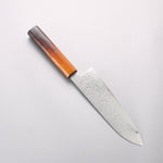 Seisuke SG2 Damascus Migaki Finished Santoku 180mm Burnt Wood Lacquered Handle - Japannywholesale