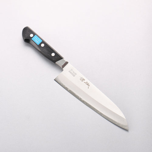 Seisuke Swedish Steel (Sandvik) Santoku 180mm Black Pakka wood Handle - Japannywholesale