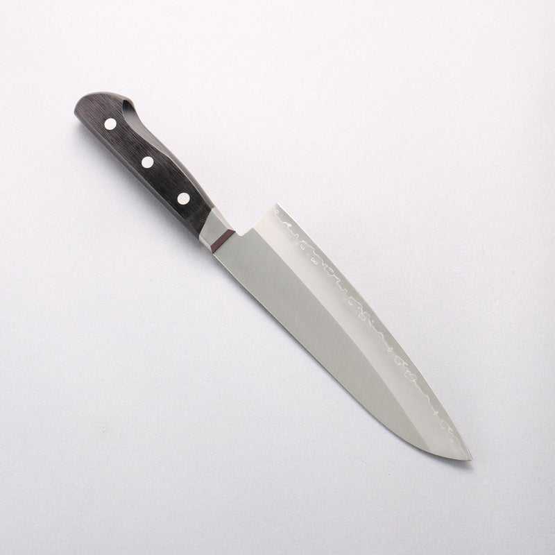 Seisuke Swedish Steel (Sandvik) Santoku 180mm Black Pakka wood Handle - Japannywholesale