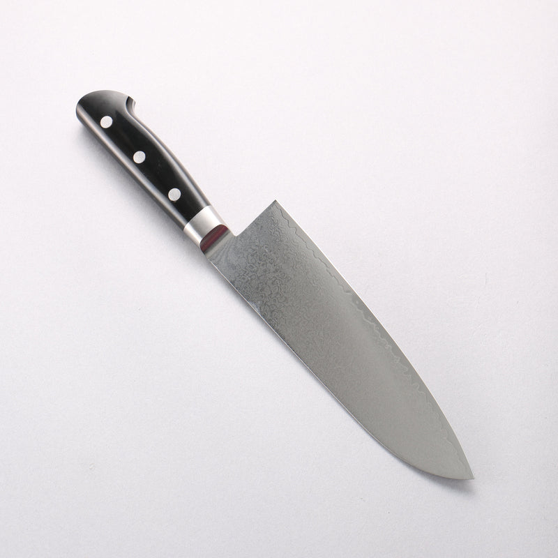 Seisuke VG10 33 Layer Damascus Santoku  180mm Black Micarta Handle 