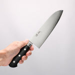 Seisuke VG10 33 Layer Damascus Santoku  180mm Black Micarta Handle 