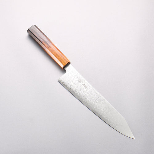 Seisuke VG10 Damascus Kiritsuke Gyuto 210mm Burnt Wood Lacquered Handle - Japannywholesale
