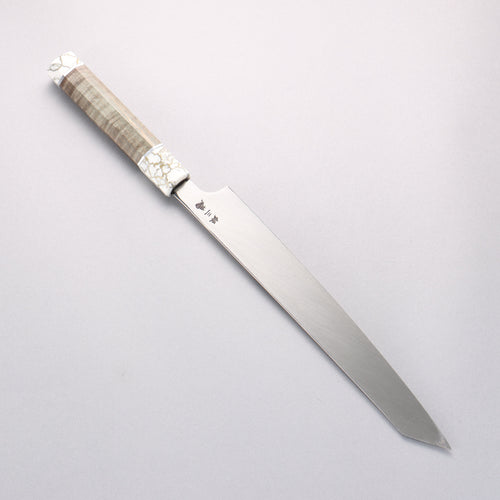 Sakai Takayuki Chef Series Hien Silver Steel No.3 Kiritsuke Yanagiba 270mm Stabilized wood (White Ferrule and End Cap) Handle with Sheath - Japannywholesale