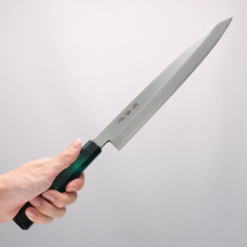 Sakai Takayuki Nanairo INOX Molybdenum Yanagiba 270mm ABS resin(Green tortoiseshell) Handle - Japannywholesale
