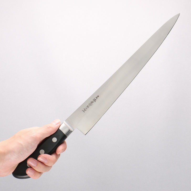 Sakai Takayuki [Left Handed] Japanese Steel Sujihiki 300mm Black Pakka wood Handle - Japannywholesale