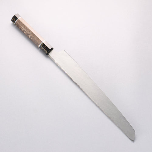 Sakai Takayuki Ginryu Honyaki Swedish Steel Mirrored Finish Sakimaru Yanagiba 300mm Stabilized wood Handle with Sheath - Japannywholesale