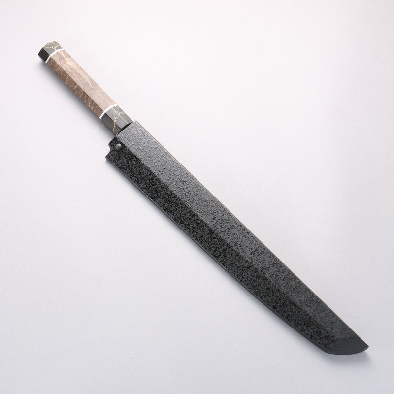 Sakai Takayuki Ginryu Honyaki Swedish Steel Mirrored Finish Sakimaru Yanagiba 300mm Stabilized wood Handle with Sheath - Japannywholesale