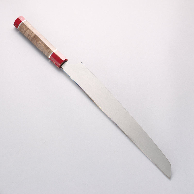 Sakai Takayuki Ginryu Honyaki Swedish Steel Mirrored Finish Sakimaru Yanagiba 300mm Stabilized wood Handle with Sheath - Japannywholesale